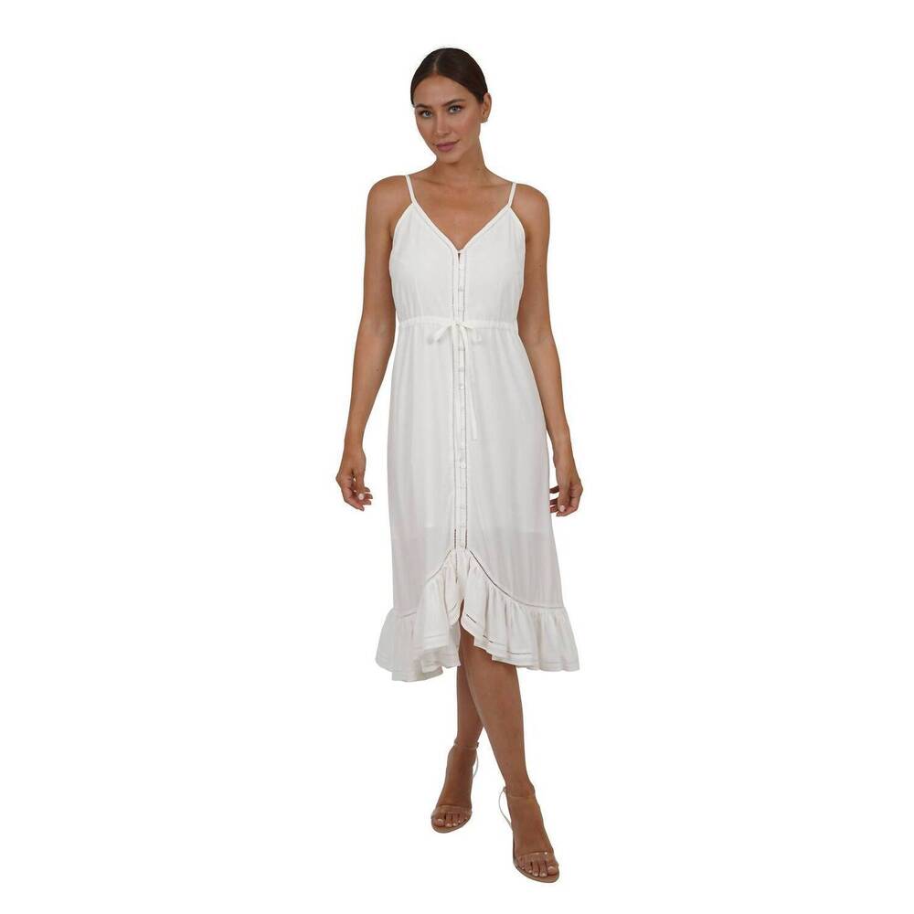 NEW LOVE TOKEN denise midi dress in white